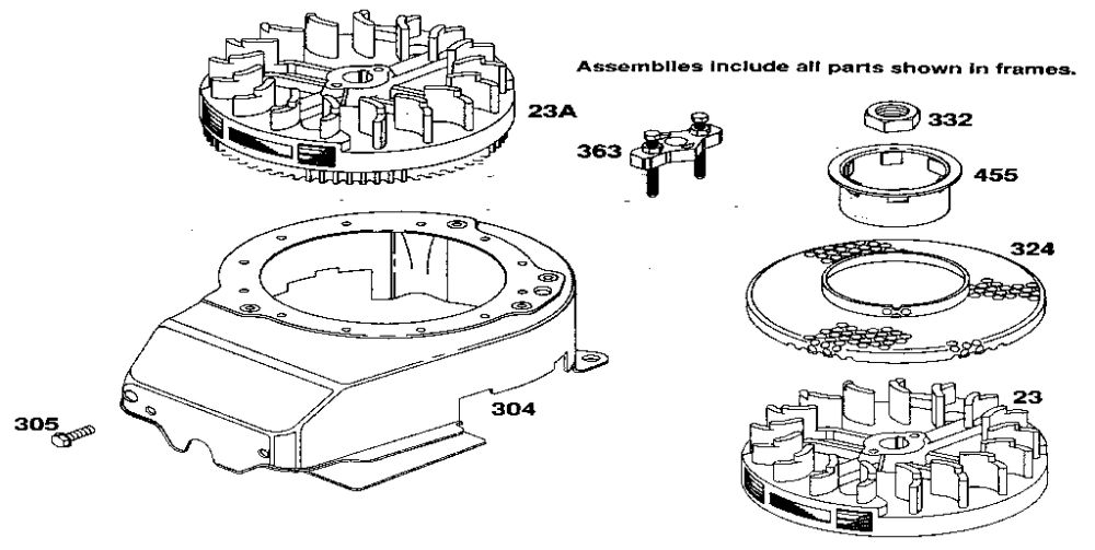Magneto And Blower Housing Diagram and Parts List for 122700  Briggs and Stratton Engine